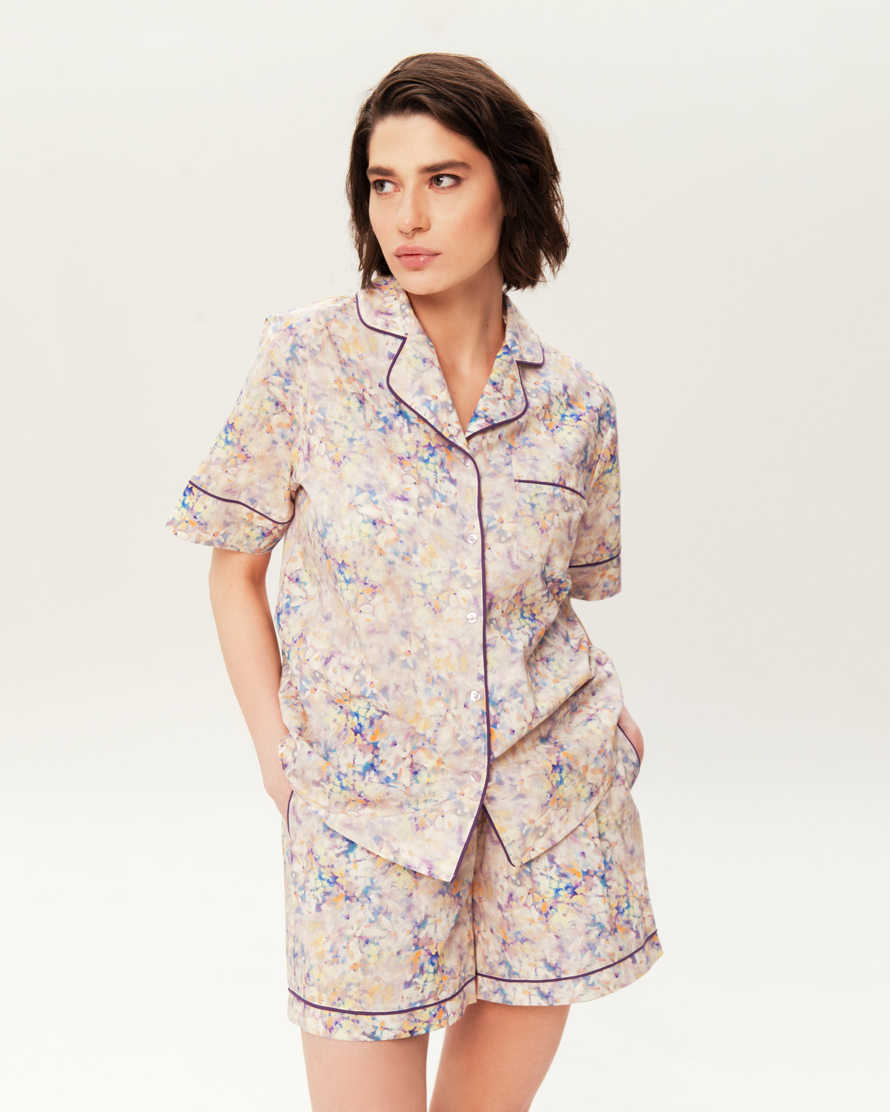 Women's Pajama Set PJSH-001 Floral Print