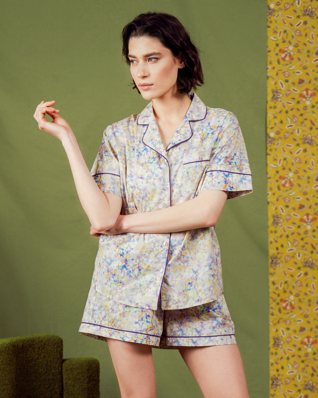 Women's Pajama Set PJSH-001 Floral Print