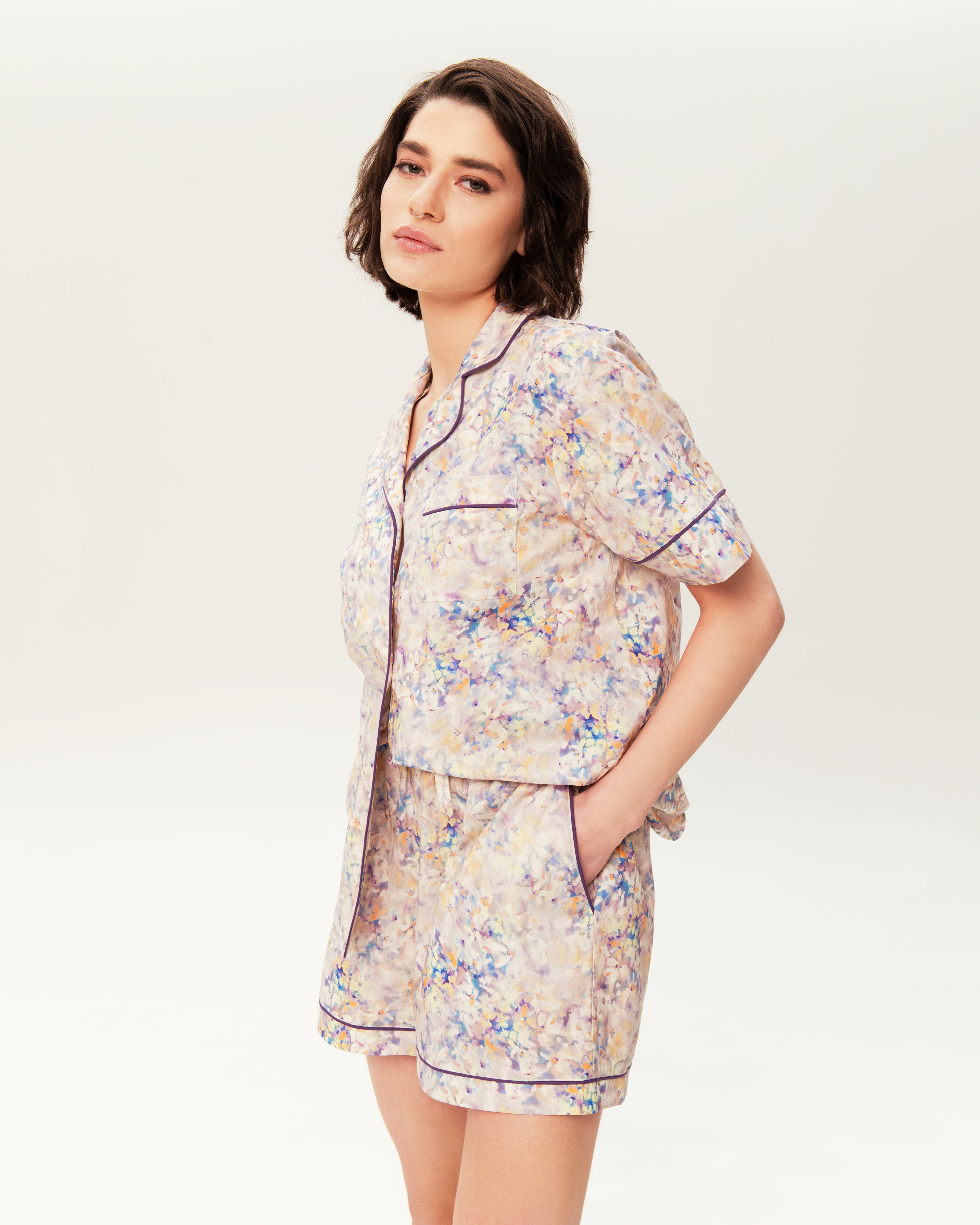 Women's Pajama Set PJSH-001 Floral Print