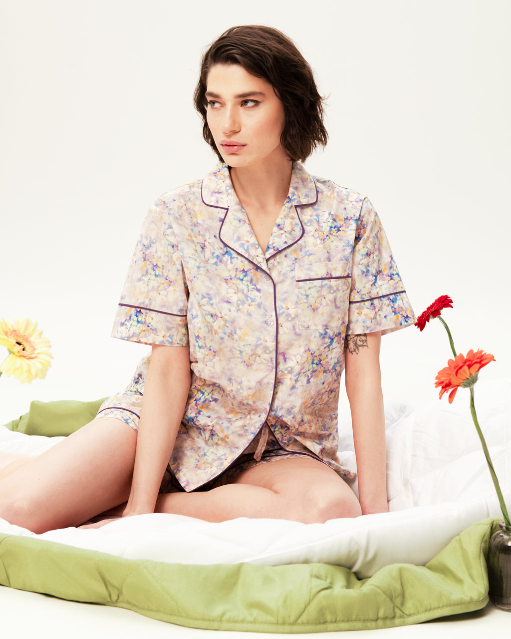 Women's Pajama Set PJSH-001 Floral Print