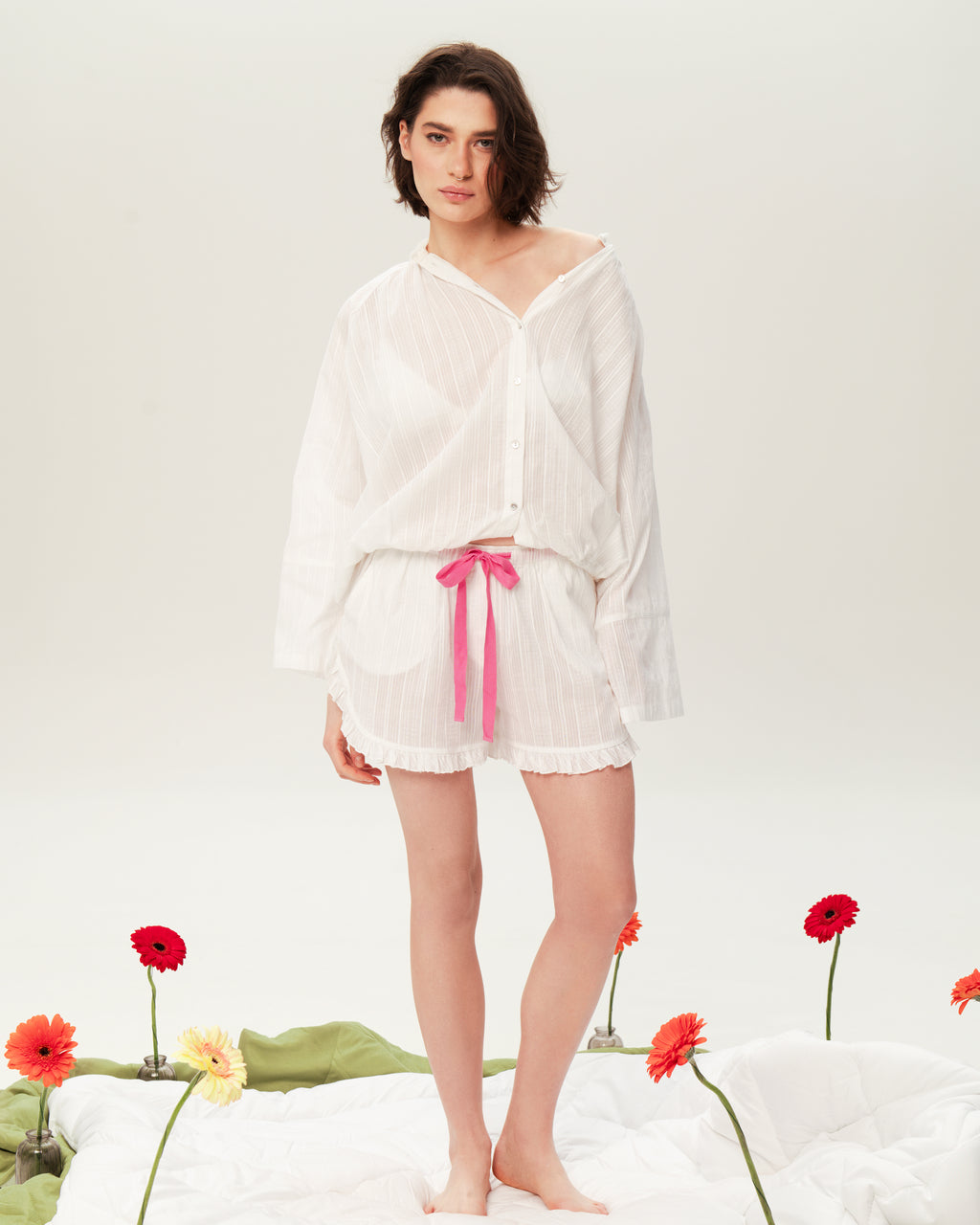 Women's Pajama Set PJSH-003 White