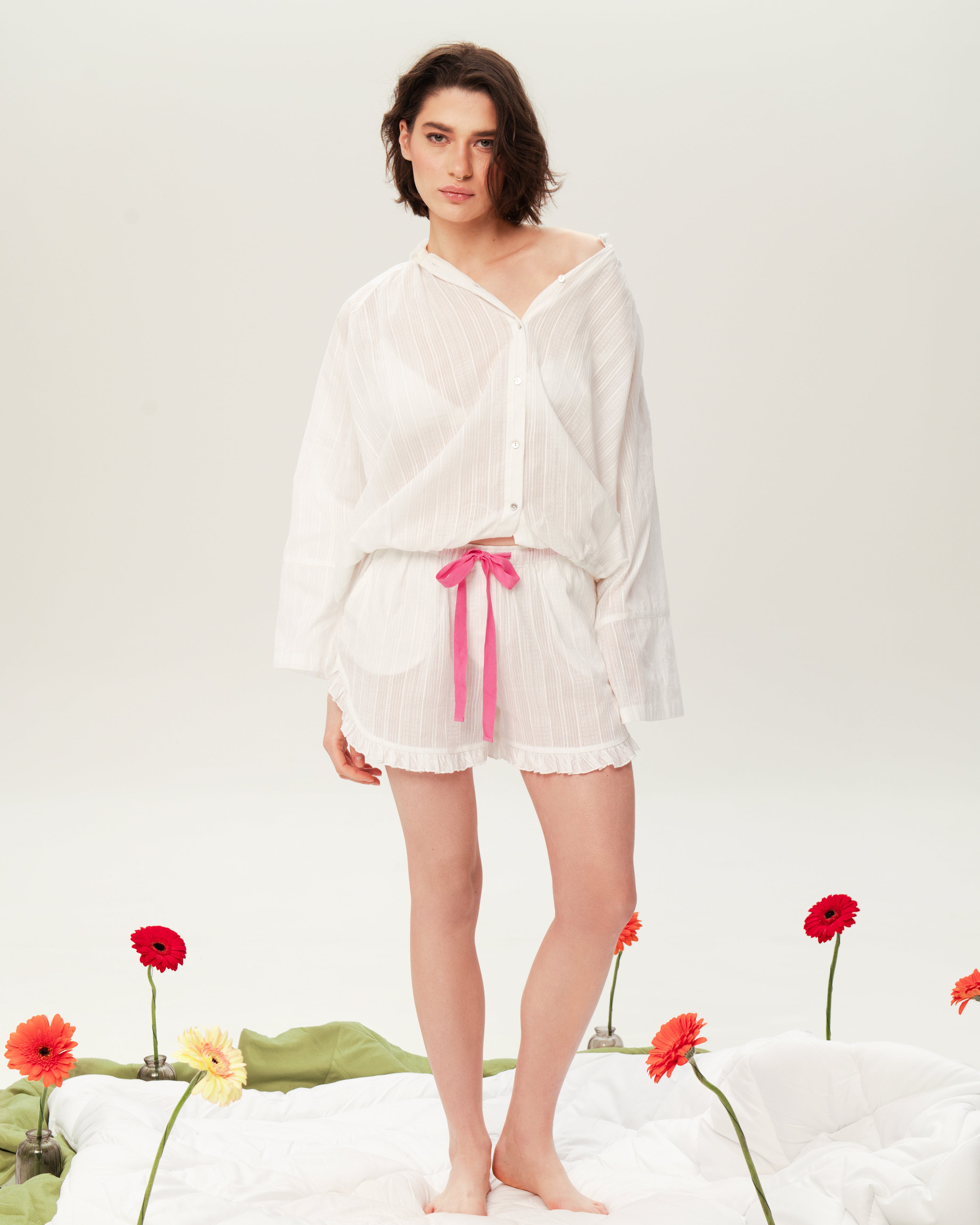 Women's Pajama Set PJSH-003 White