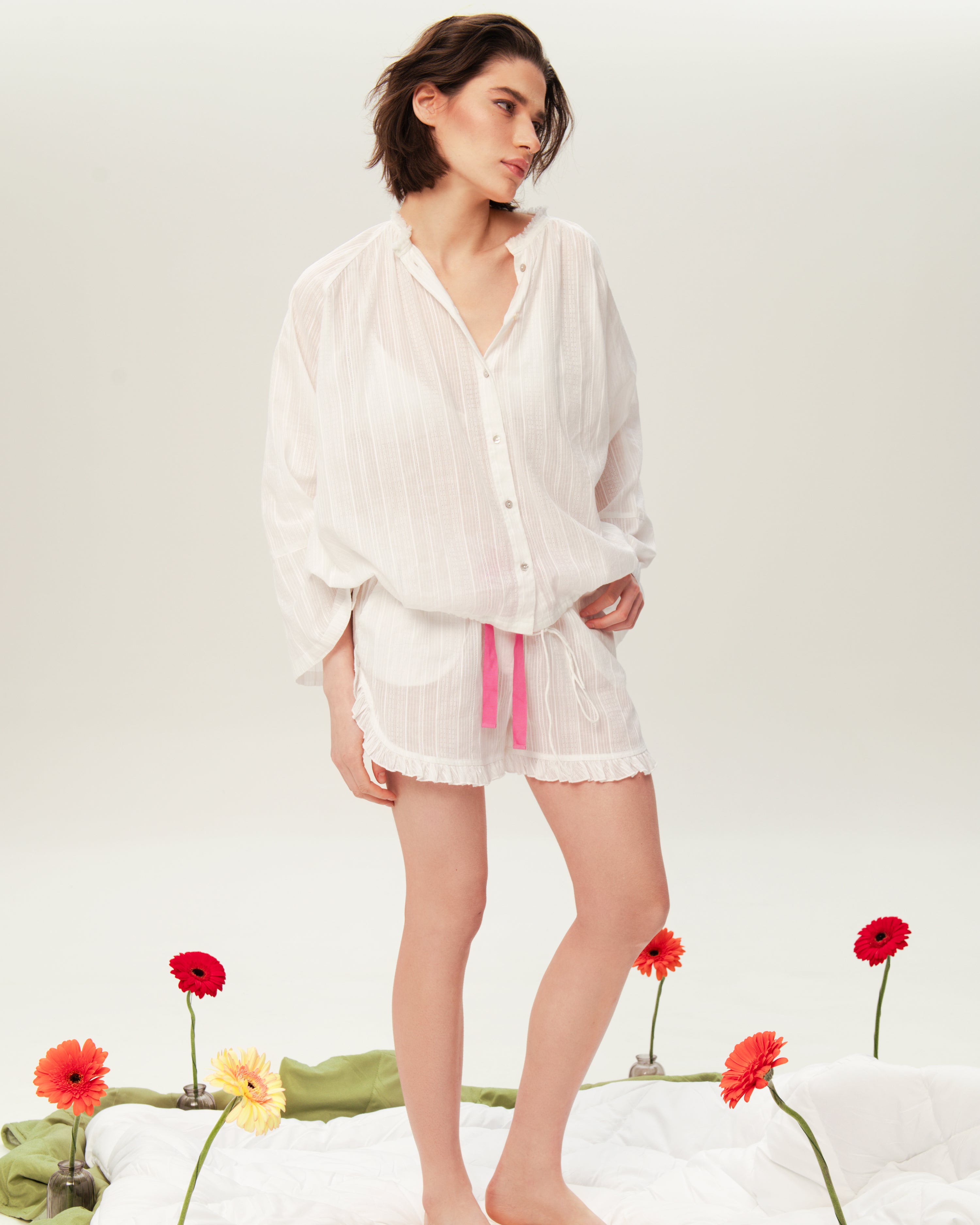 Women's Pajama Set PJSH-003 White