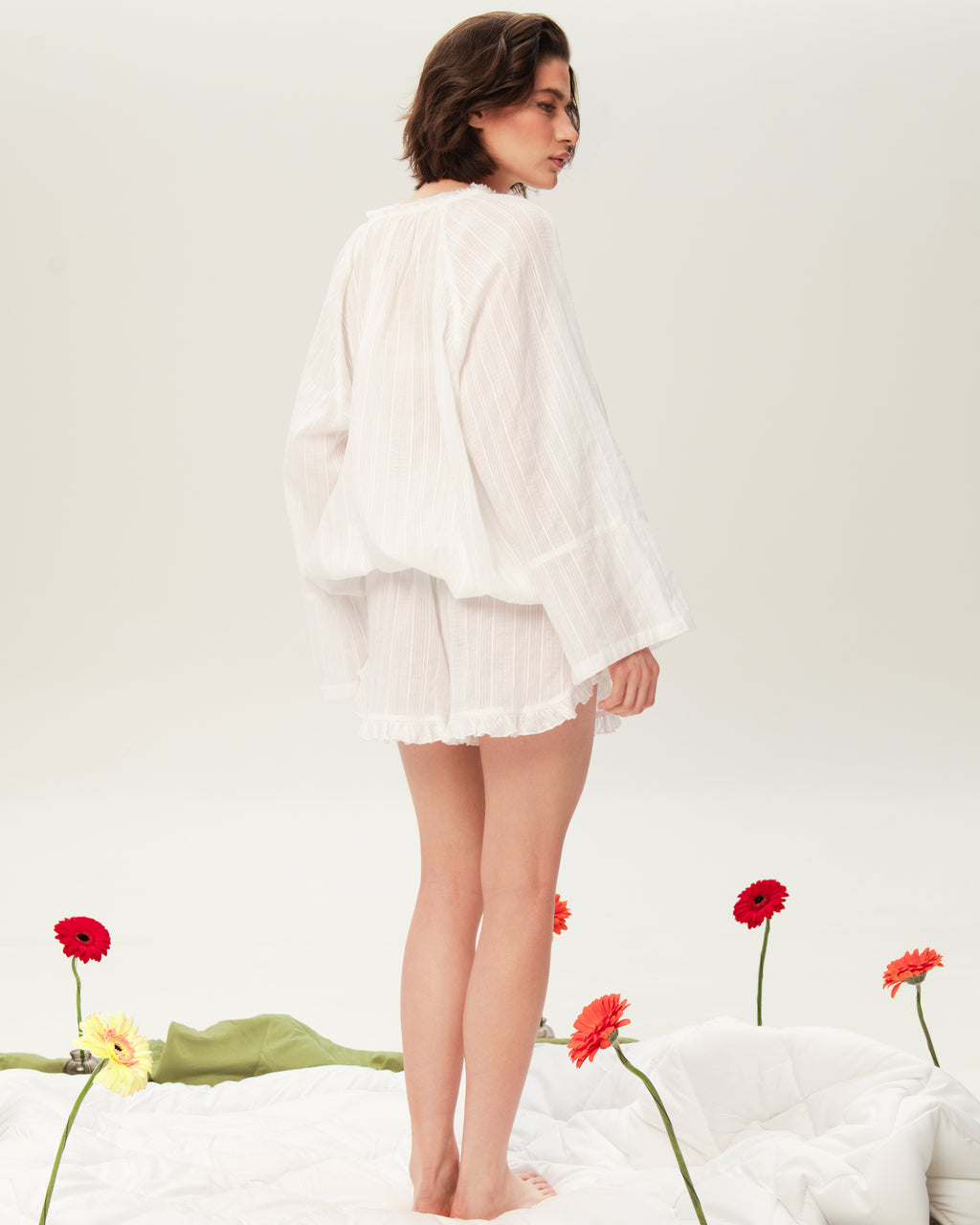 Women's Pajama Set PJSH-003 White