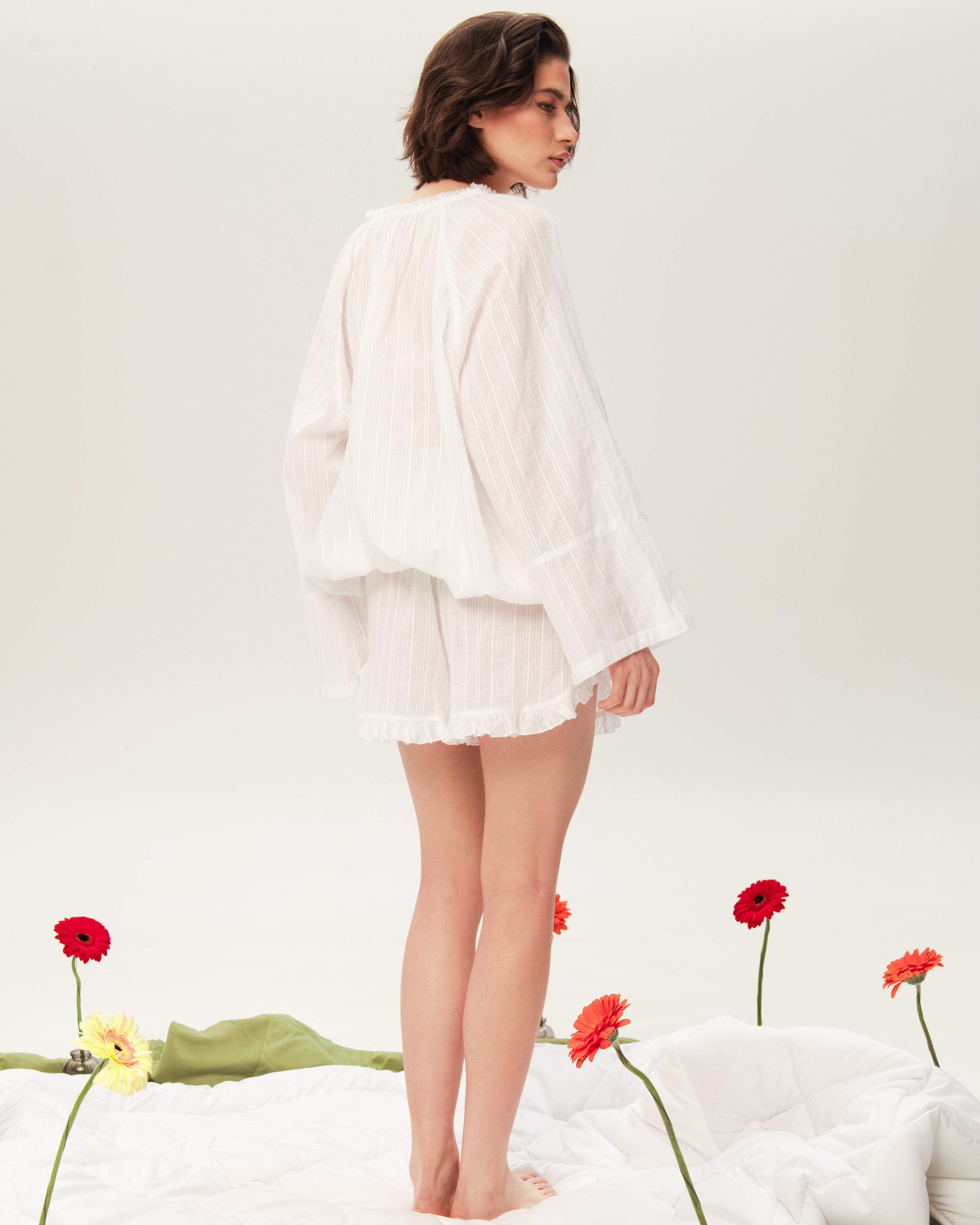Women's Pajama Set PJSH-003 White