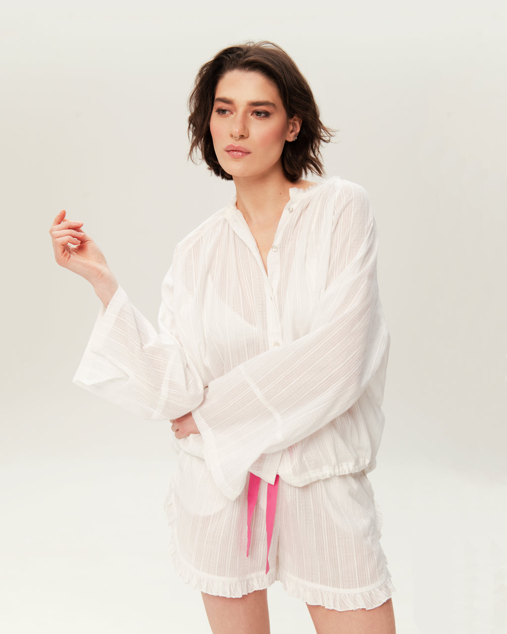 Women's Pajama Set PJSH-003 White