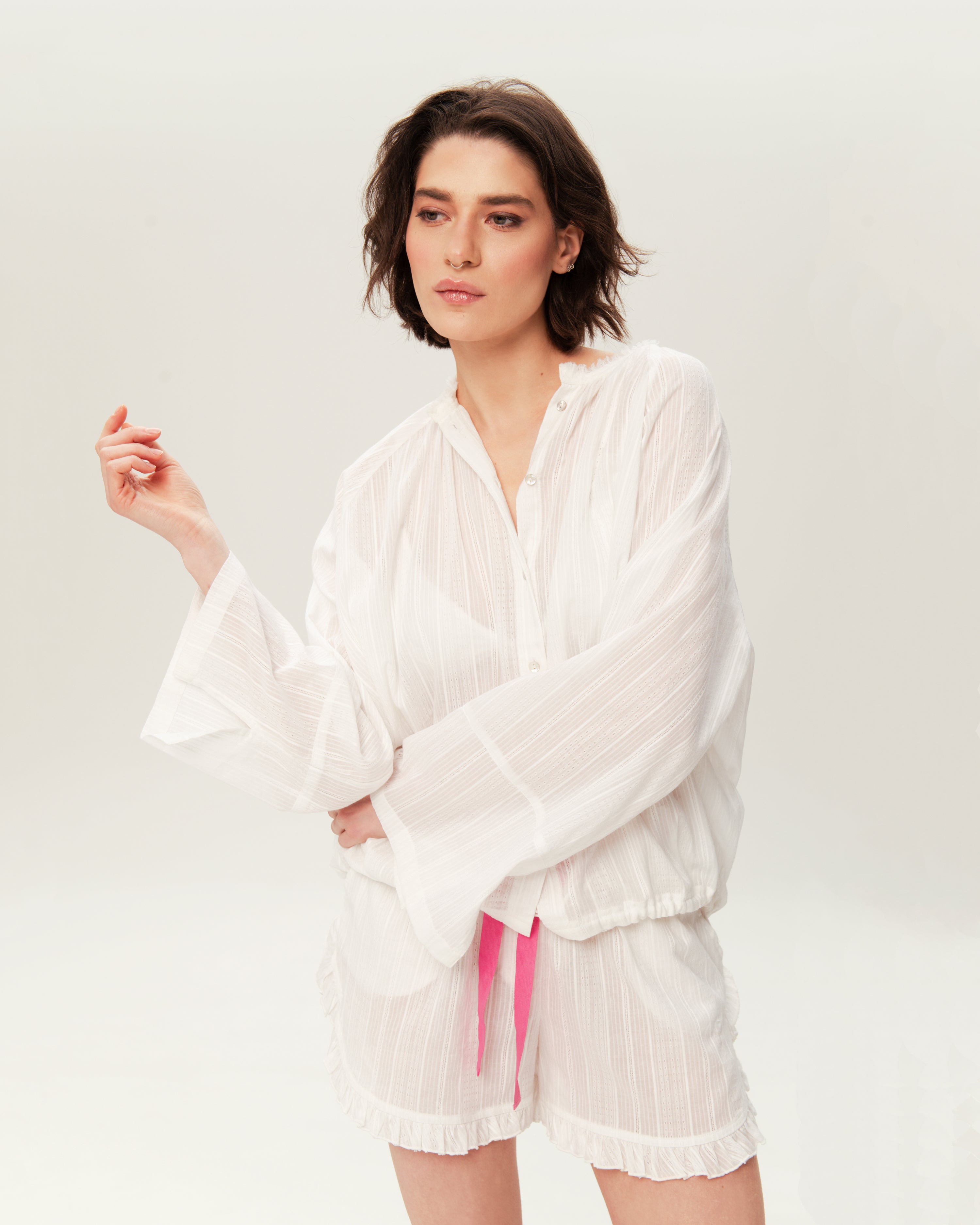 Women's Pajama Set PJSH-003 White