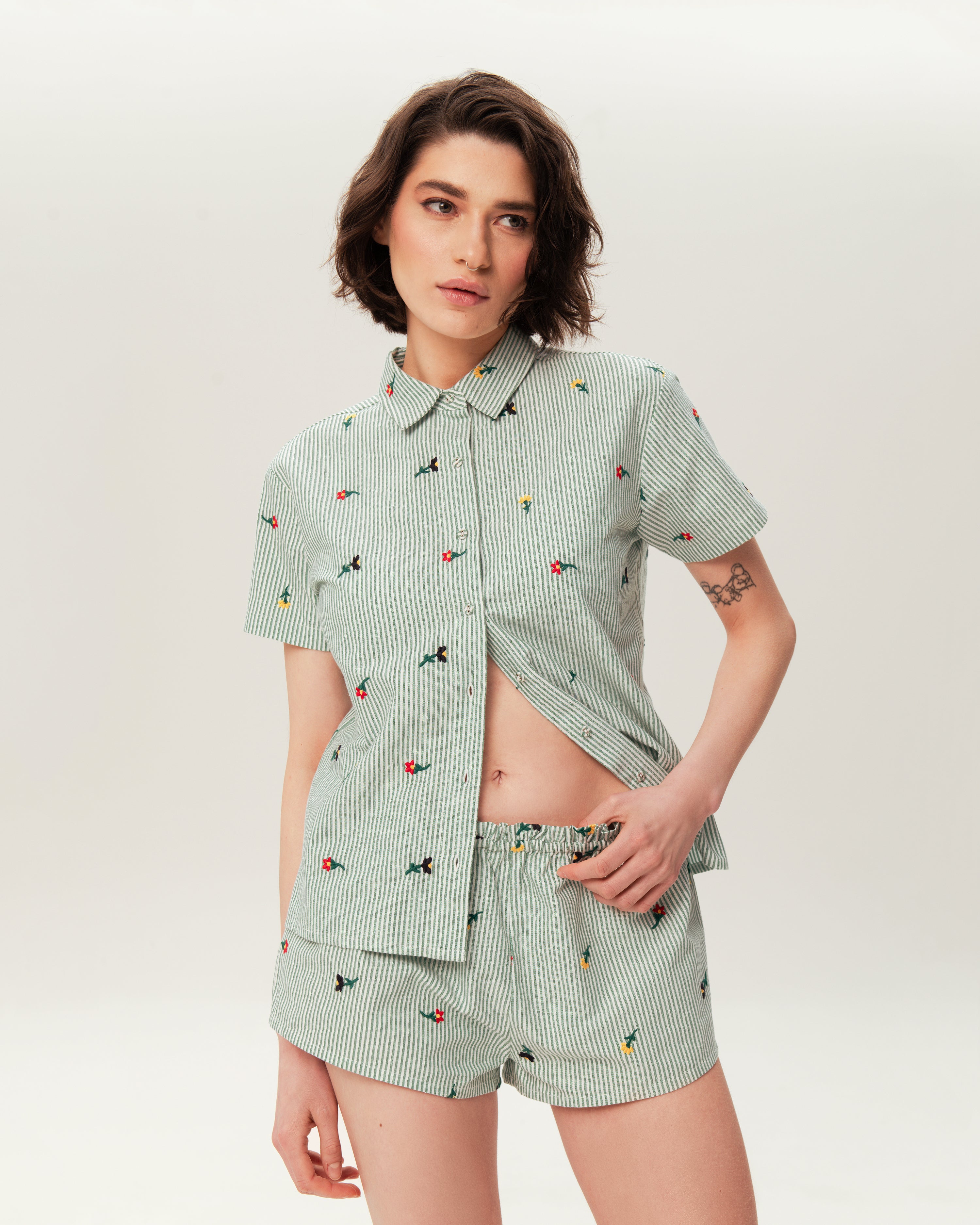 Women's Pajama Set PJSH-004 Green