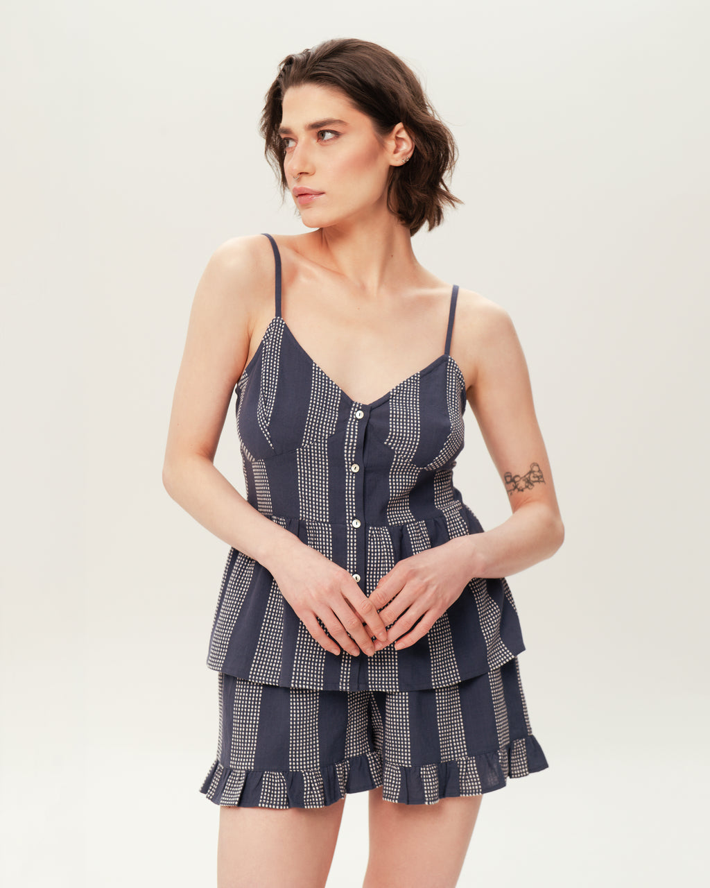 Women's Pajama Set PJSH-005 Navy Blue