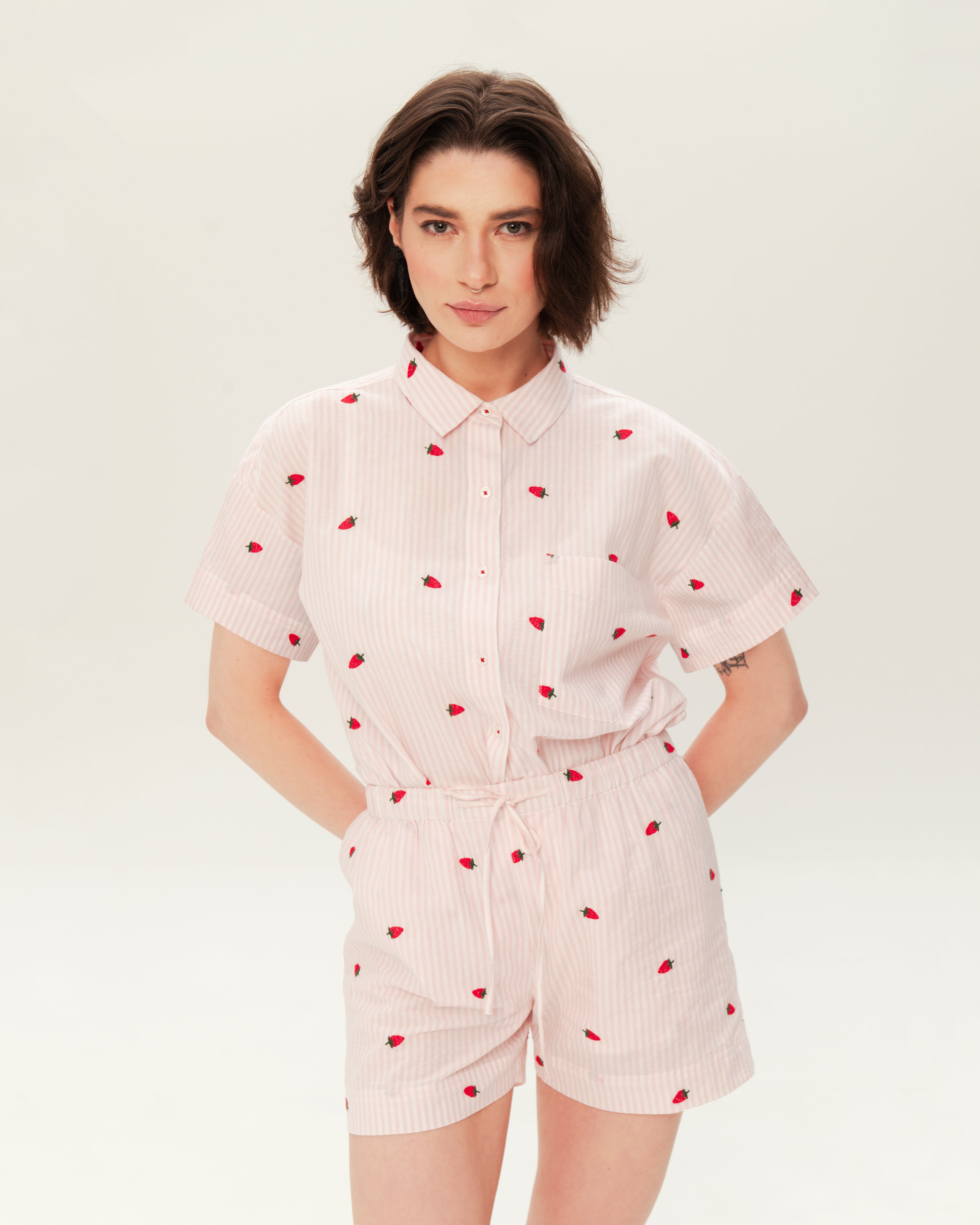Women's Pajama Set PJSH-007 Strawberry
