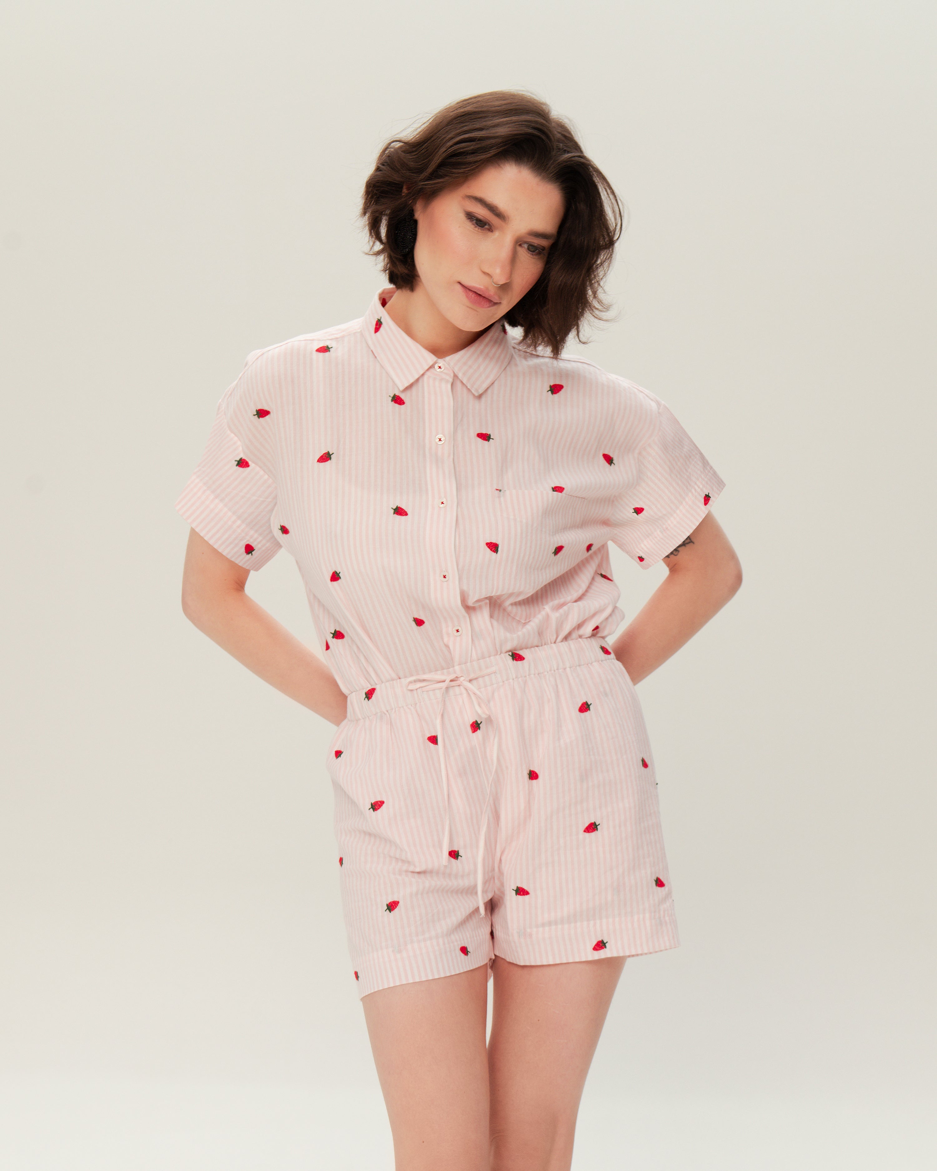 Women's Pajama Set PJSH-007 Strawberry