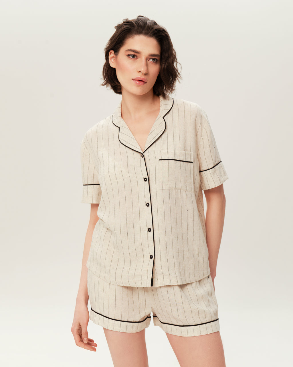 Women's Pajama Set PJSH-008 Beige