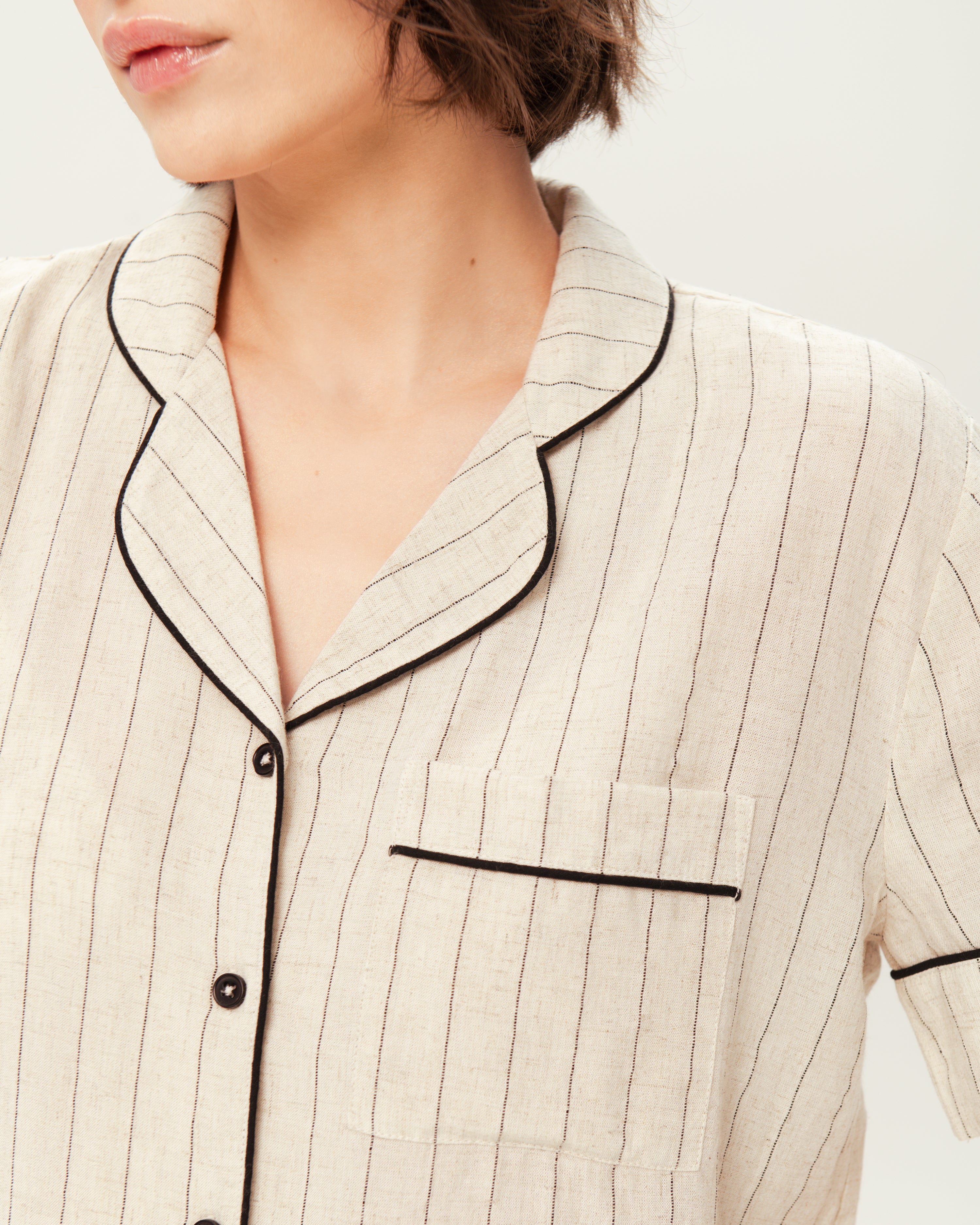 Women's Pajama Set PJSH-008 Beige